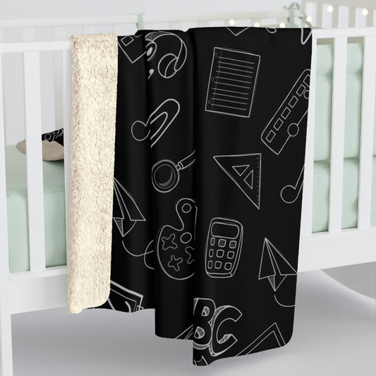 Chalkboard Elementary Sherpa Blanket