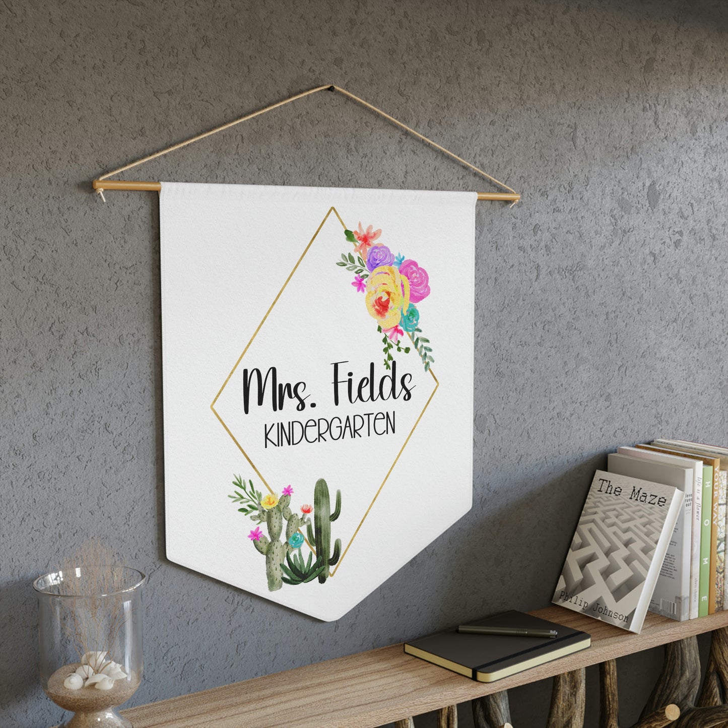 Custom Cactus Pennant (18 x 21 in)