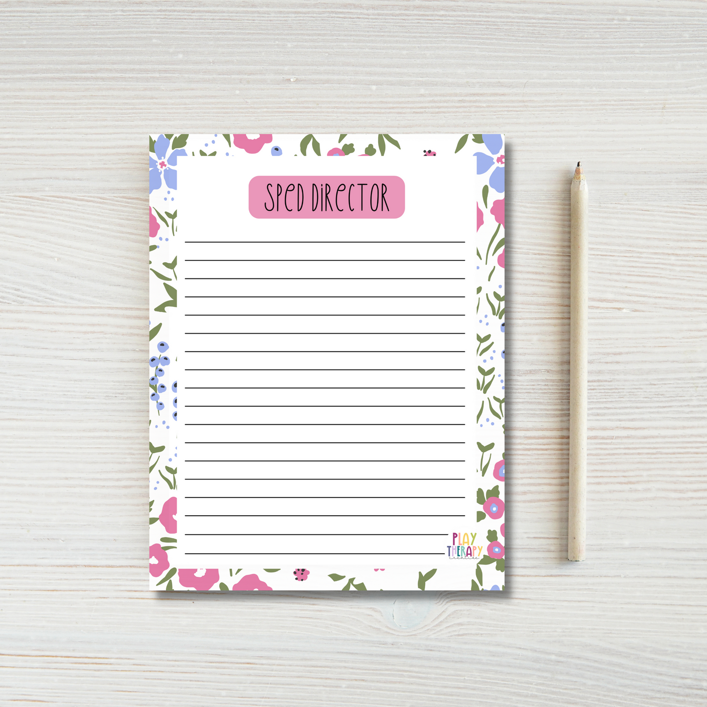 Floral SpEd Director Notepad