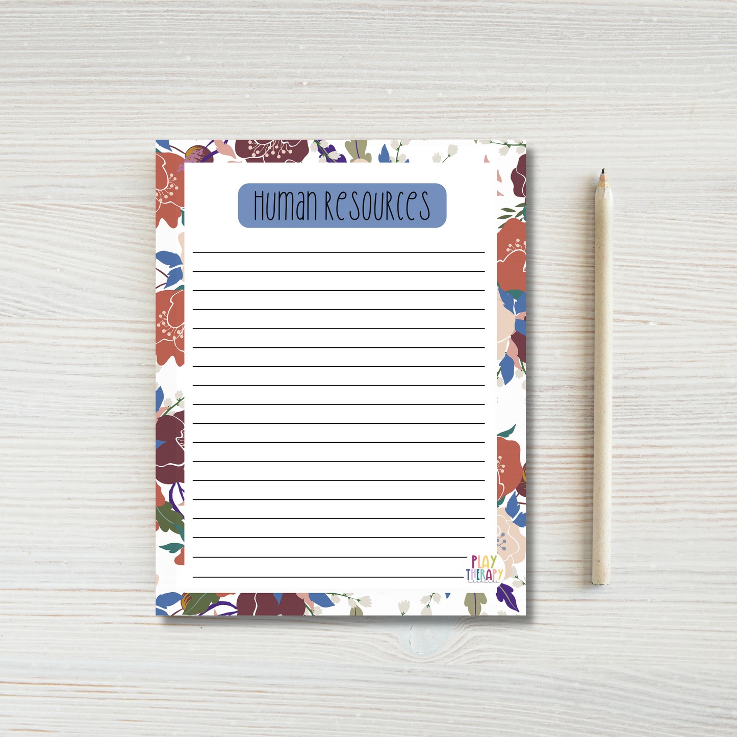Floral Human Resources Notepad