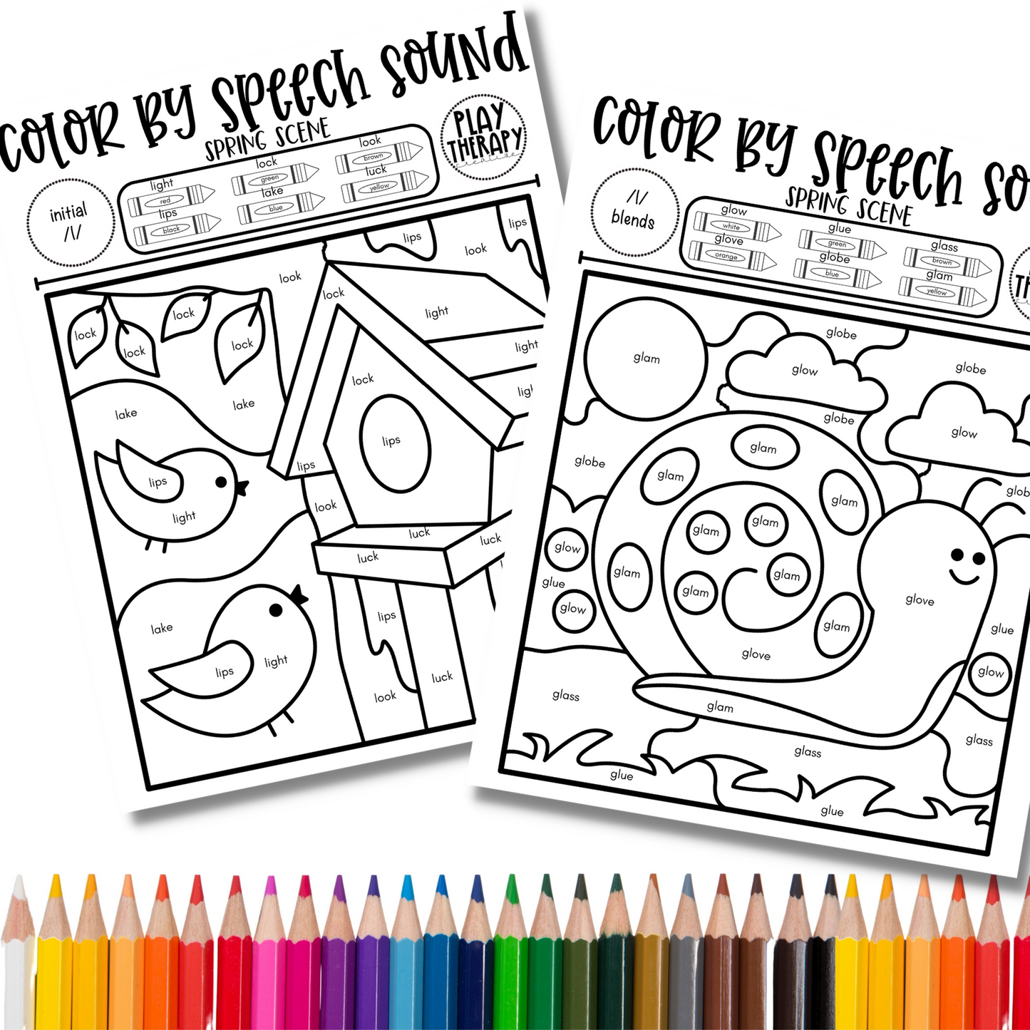 /l/ Sound Spring Themed Color-by-Speech-Sounds for Speech Therapy
