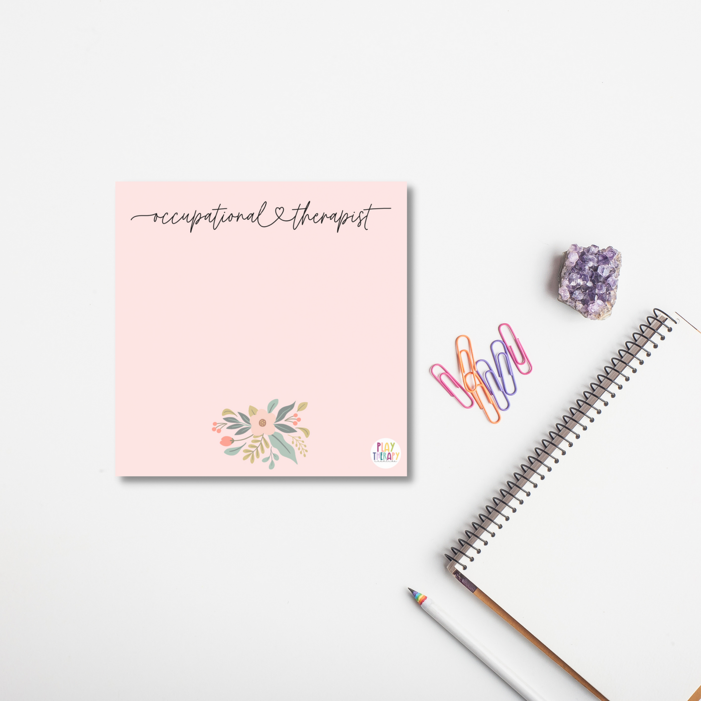 Occupational Therapist Floral Sticky Notes