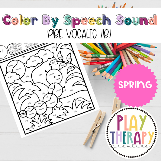 Pre-Vocalic /r/ Sound Spring Themed Color-by-Speech-Sounds for Speech Therapy