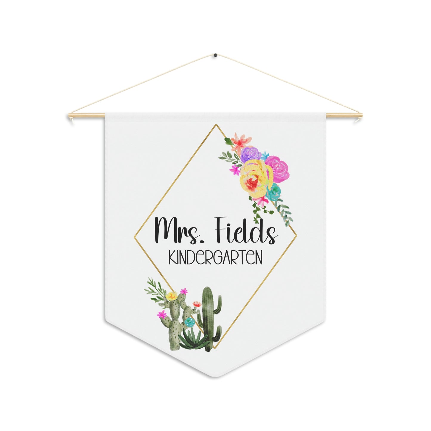 Custom Cactus Pennant (18 x 21 in)