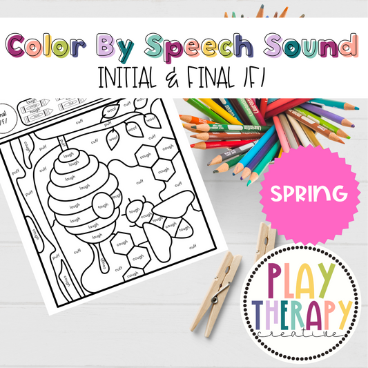 /f/ Sound Spring Themed Color-by-Speech-Sounds for Speech Therapy