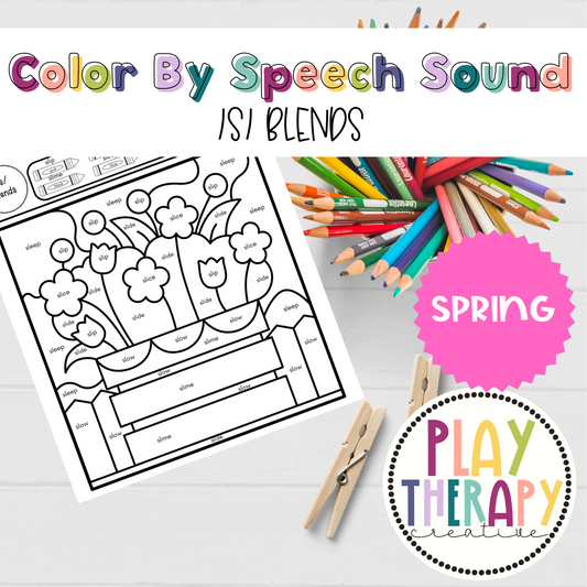 /s/ Blend Sound Spring Themed Color-by-Speech-Sounds for Speech Therapy
