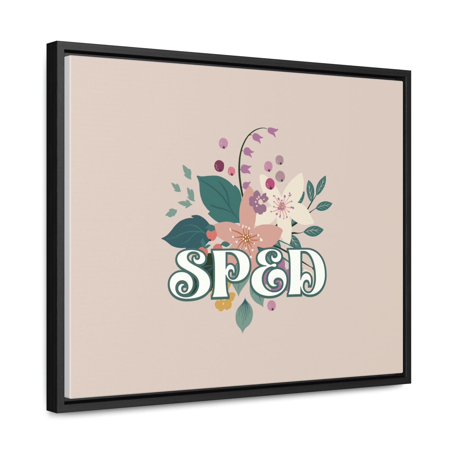 Floral SpEd Framed Canvas (20 x 16 in)