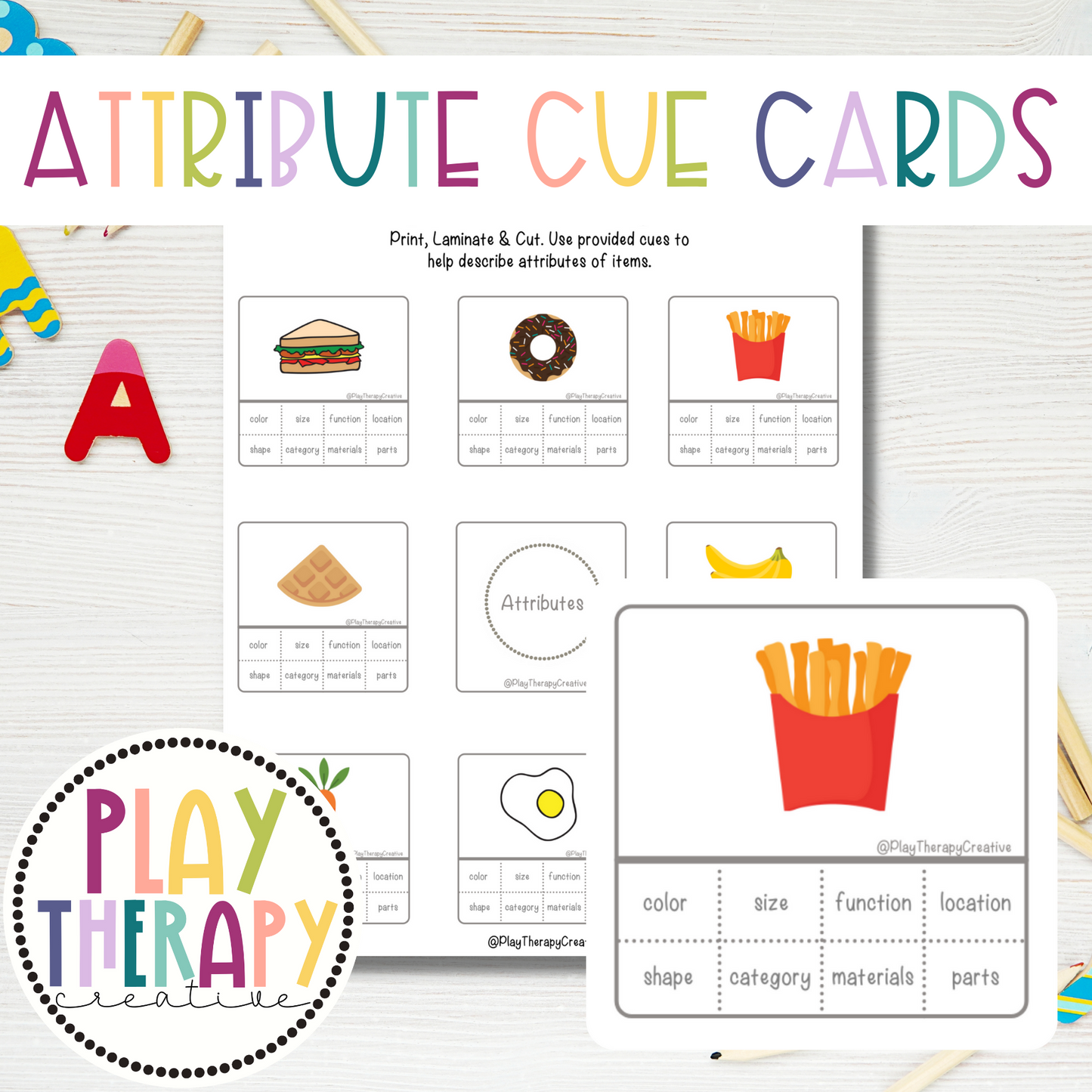 Attributes Cue Card Sets for Speech & Language Therapy