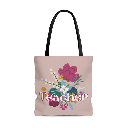 Teacher Floral Tote