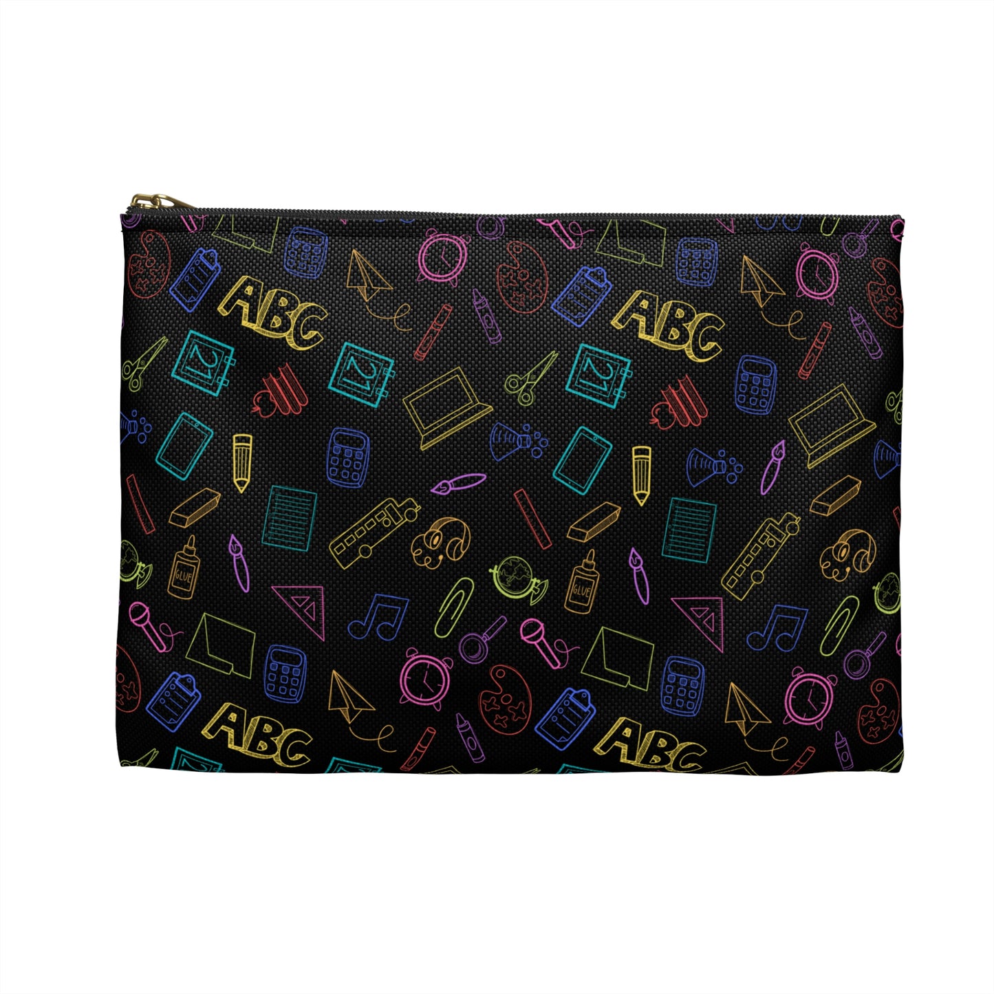 Customizable Rainbow Elementary Doodles Pencil Pouch