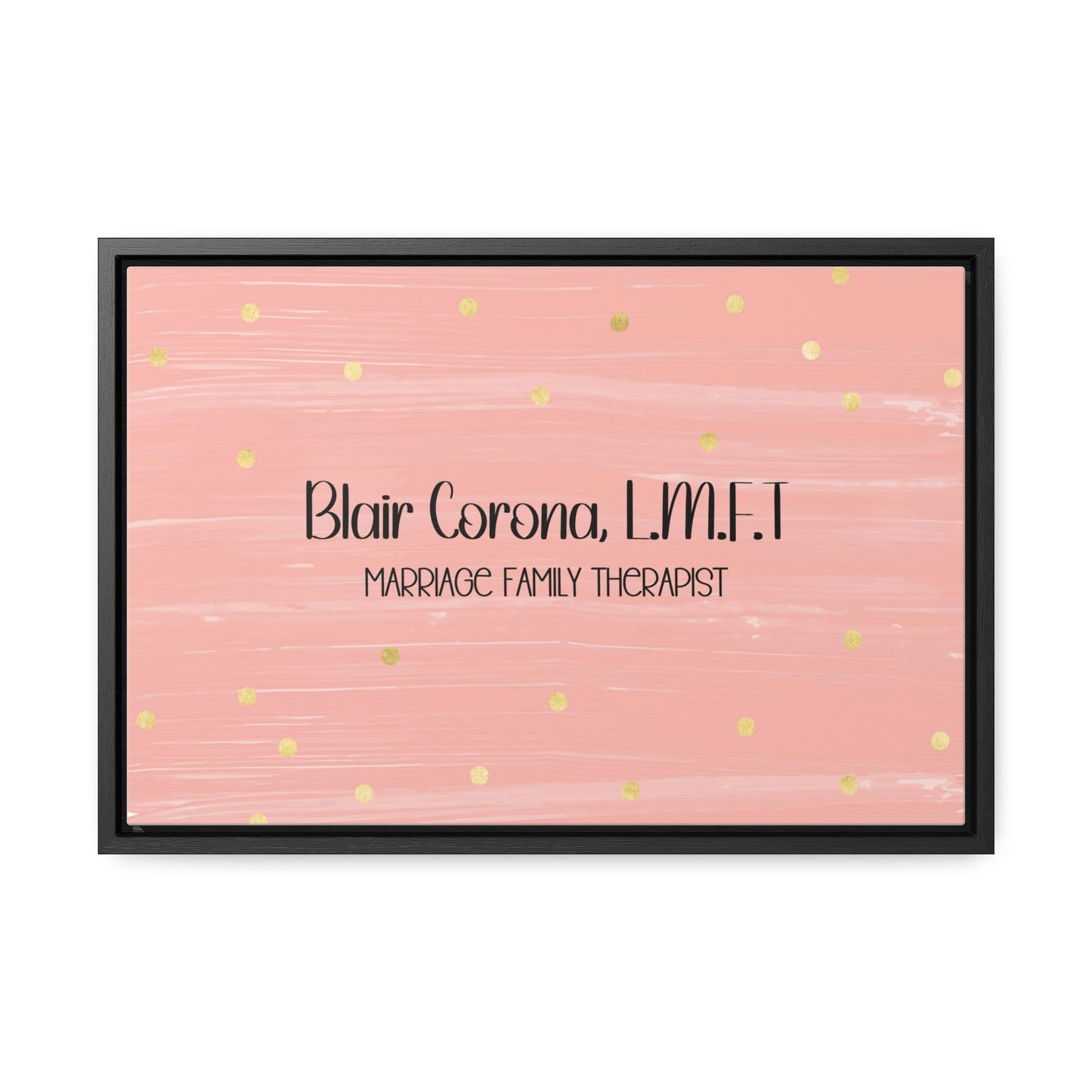 Pink + Gold Custom Framed Canvas (18 x 12 in)