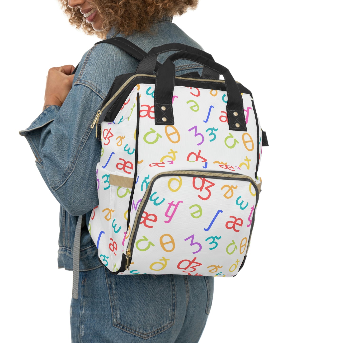 Bright Rainbow on White IPA Backpack