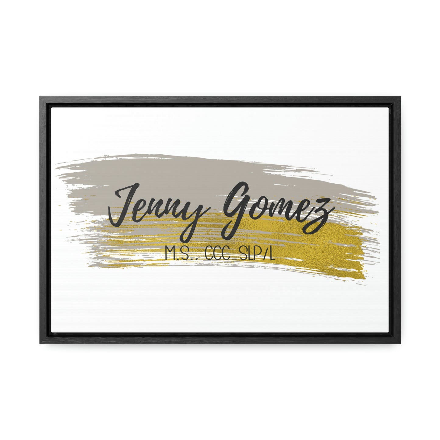 Gray + Gold Custom Framed Canvas (18 x 12 in)