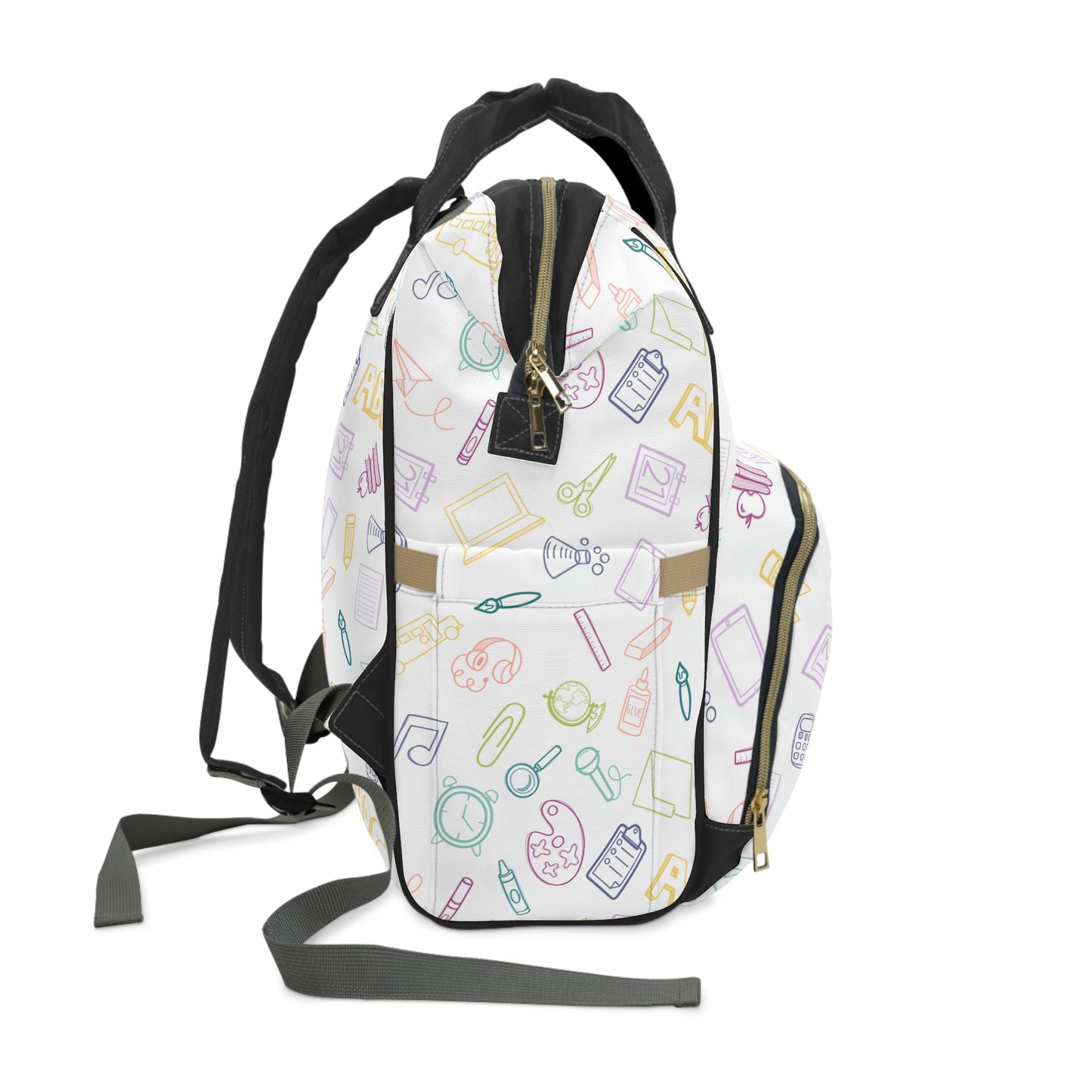 Muted Rainbow Elementary Doodles Backpack