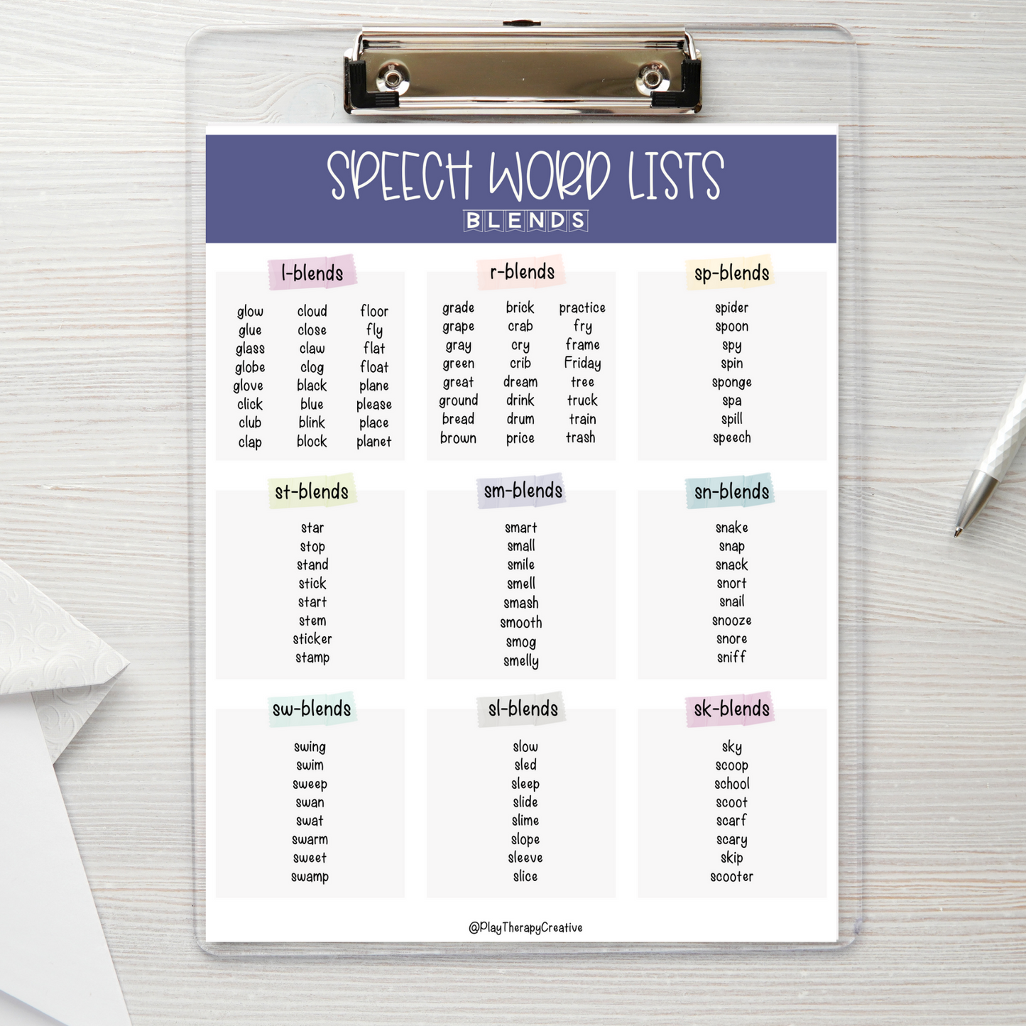 Articulation Word Lists