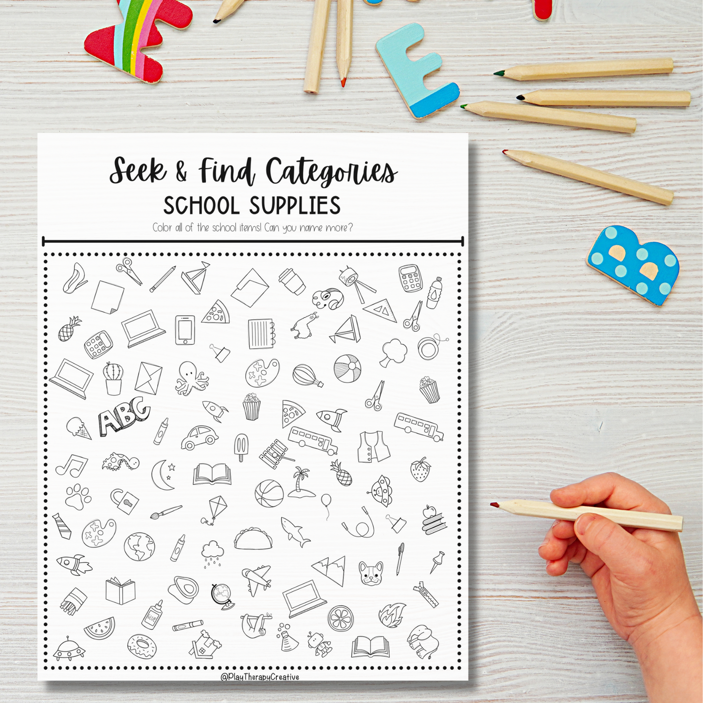 Seek & Find Categories Coloring Pages for Speech & Language Therapy