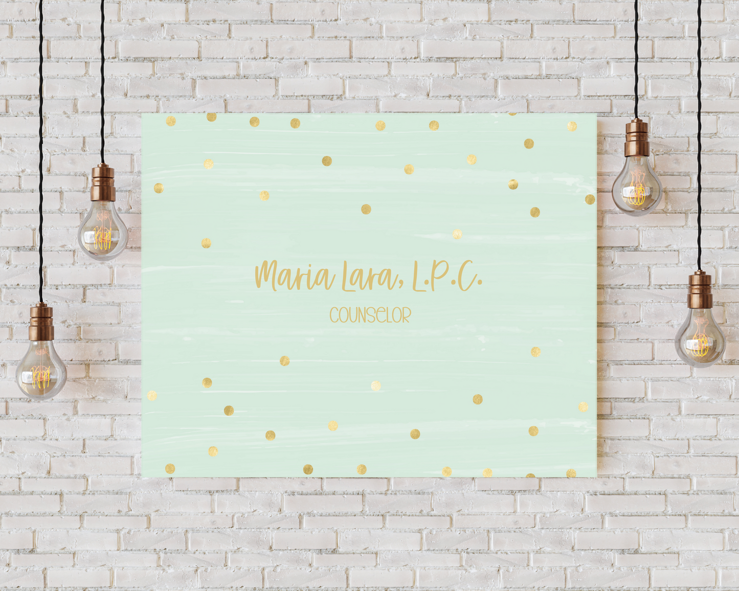 Mint + Gold Custom Canvas (18 x 12 in)