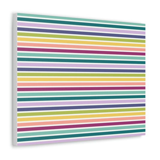 Muted Rainbow Stripes Canvas Print (20 x 16 in)