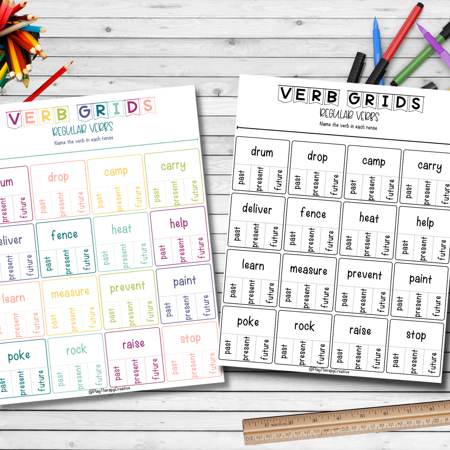 Verb Grids Verb Tense Practice for Speech & Language Therapy