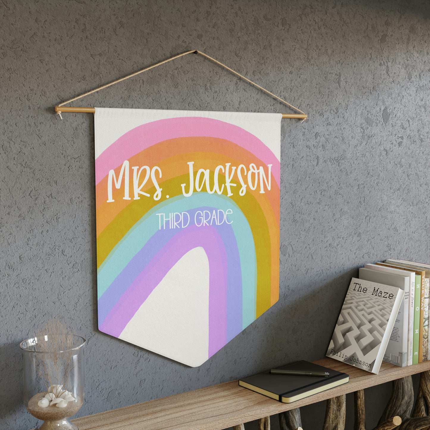 Custom Bright Rainbow Pennant (18 x 21 in)