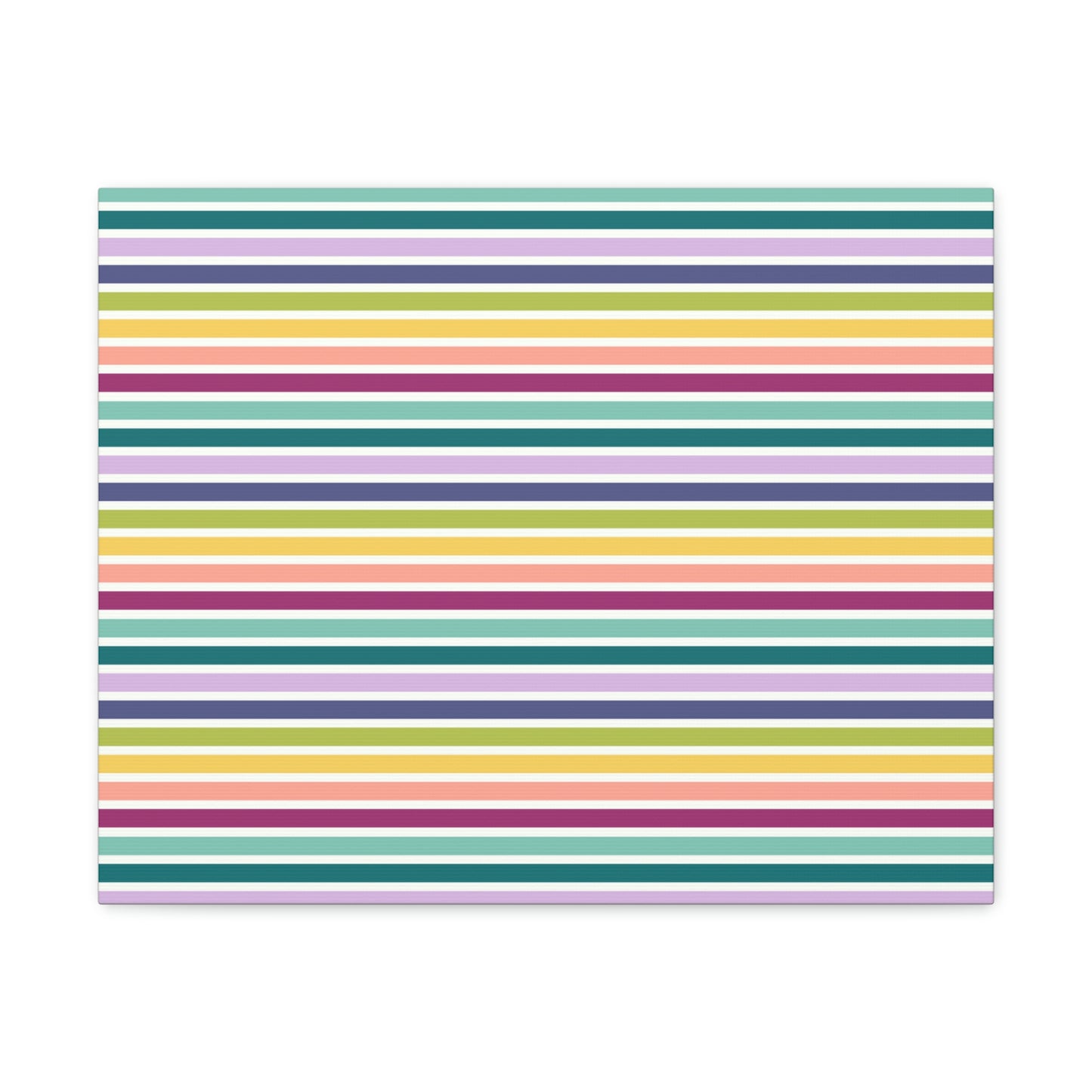 Muted Rainbow Stripes Canvas Print (20 x 16 in)