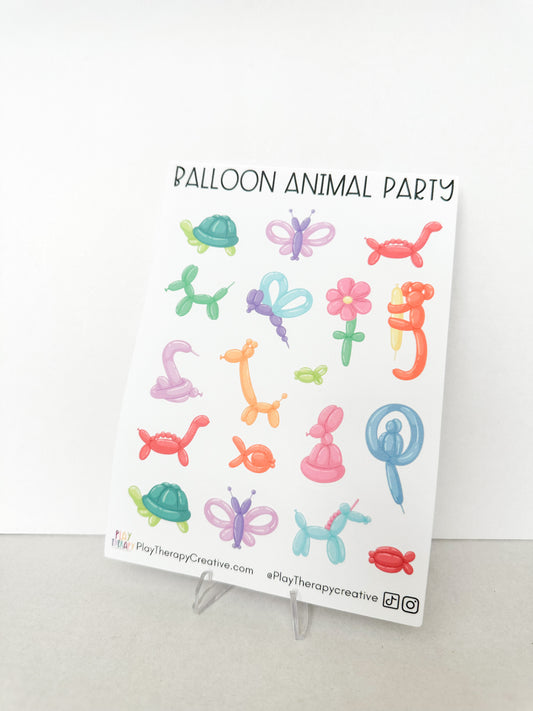 Balloon Animal Party Sticker Sheet