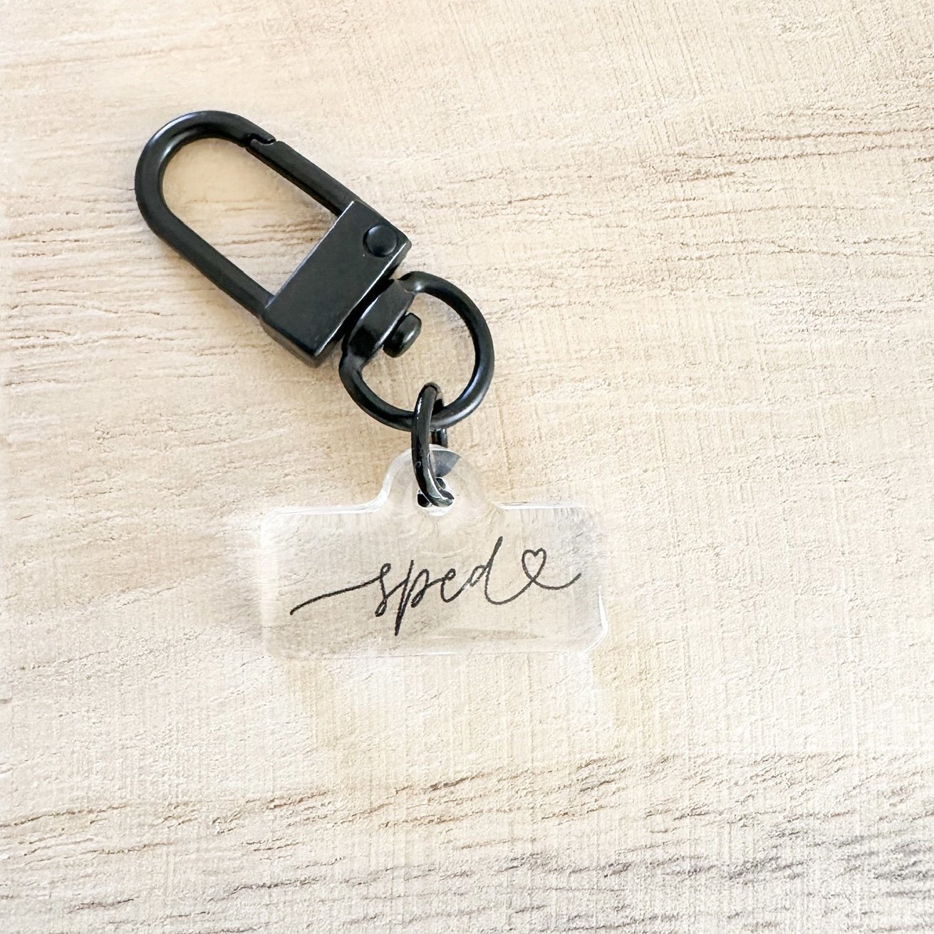 SpEd Love Script Badge Charm