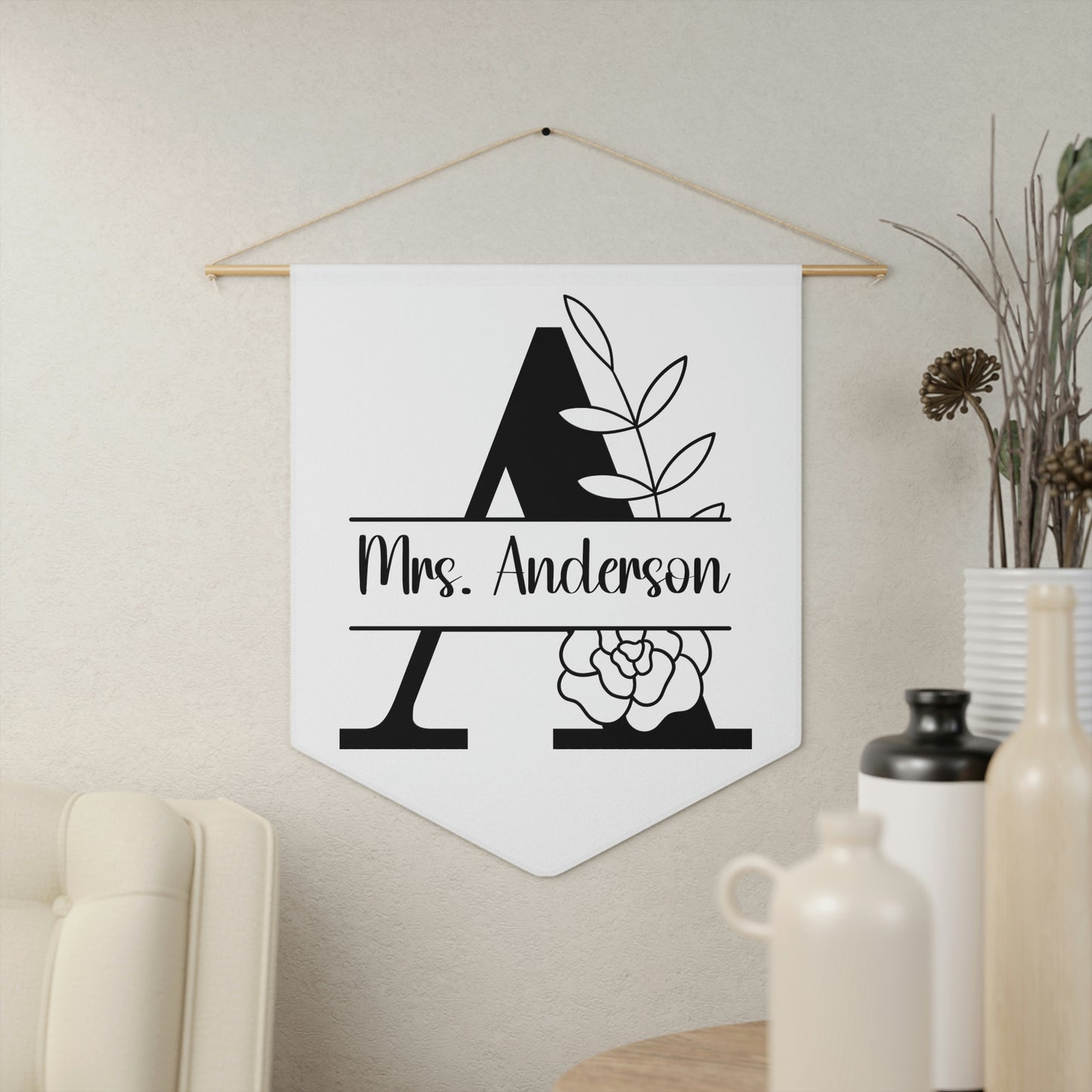 Custom Monogram Pennant (18 x 21 in)