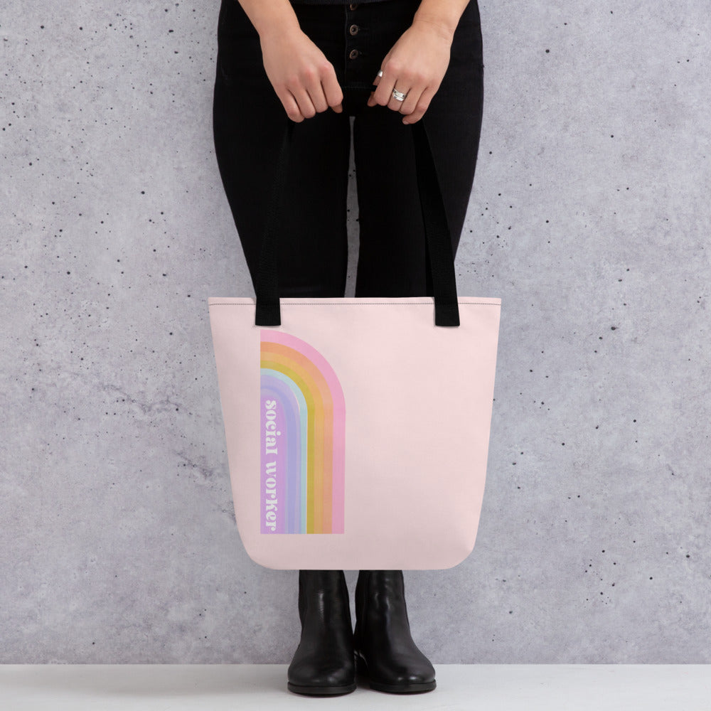Bright Rainbow Social Worker Tote