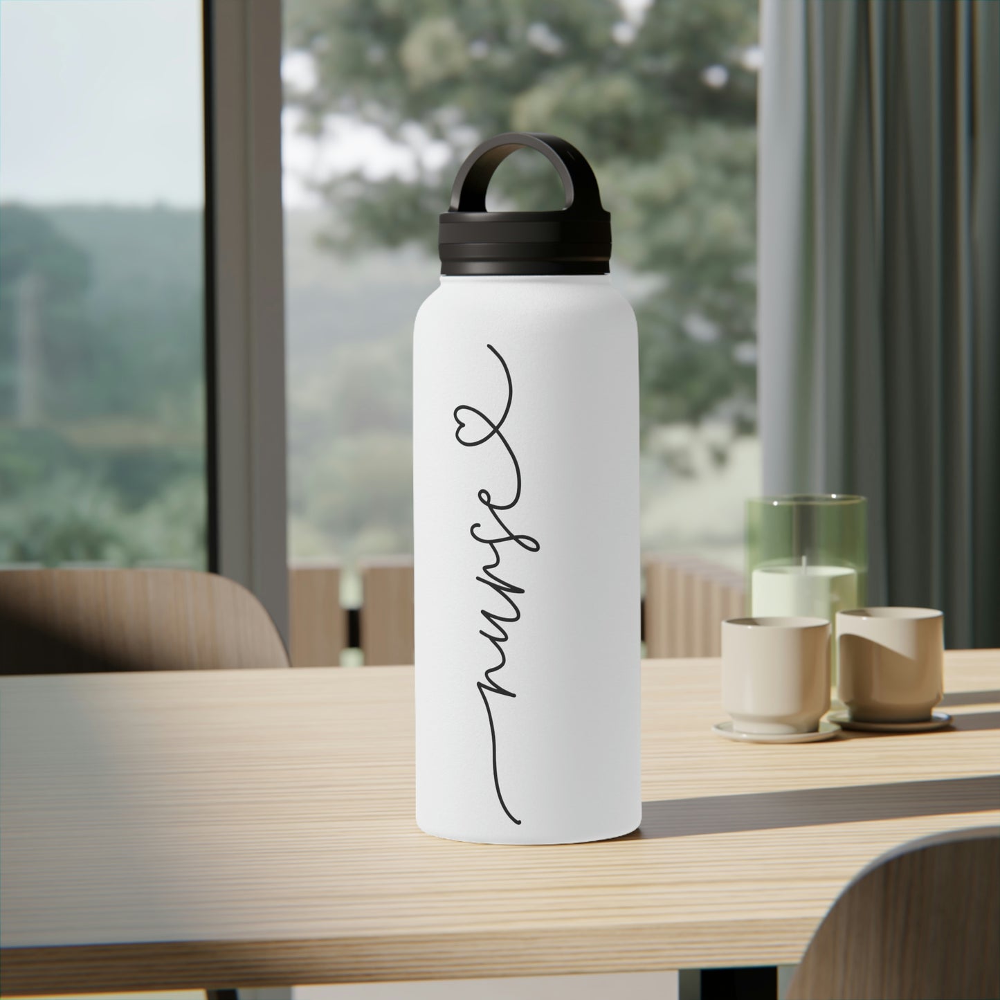 Script Personalized Stainless Steel Water Bottle 32oz