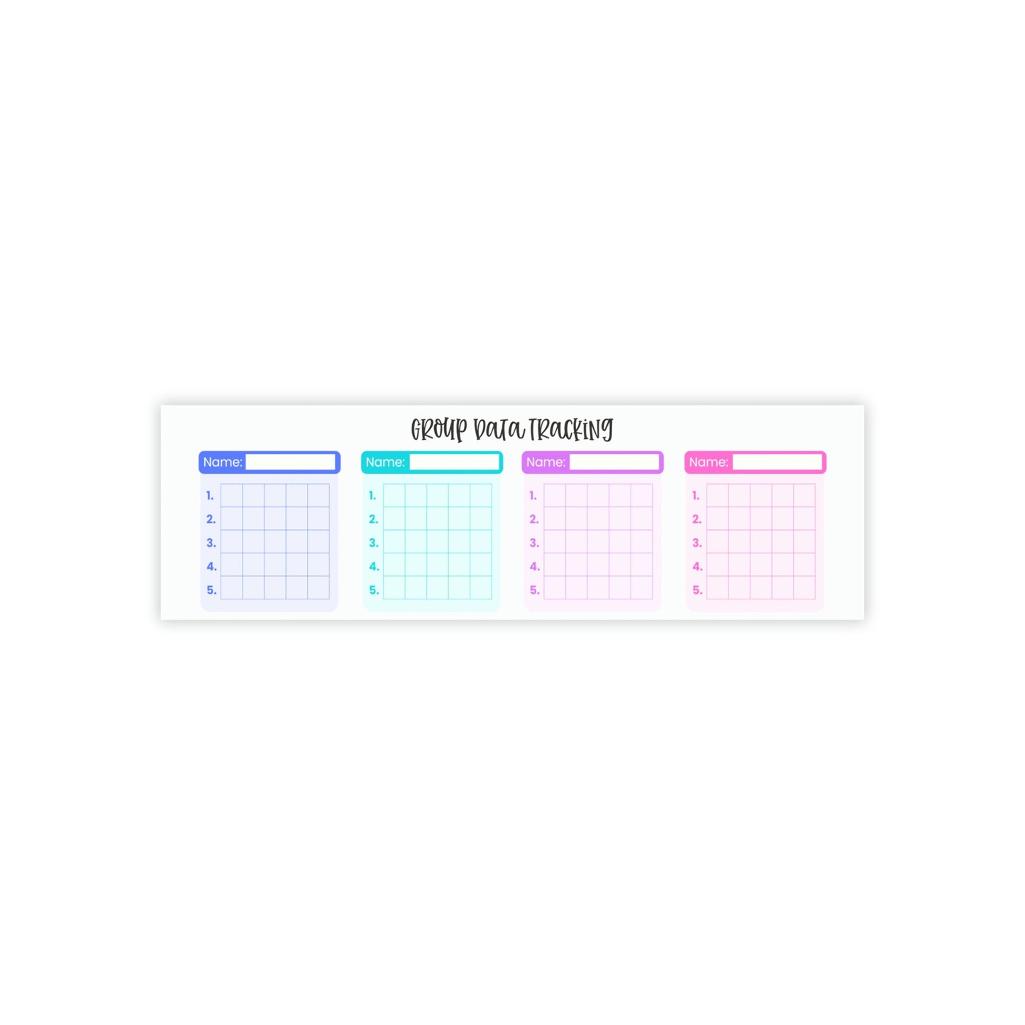 Cool Tones Group Data Tracker Sticky Notes