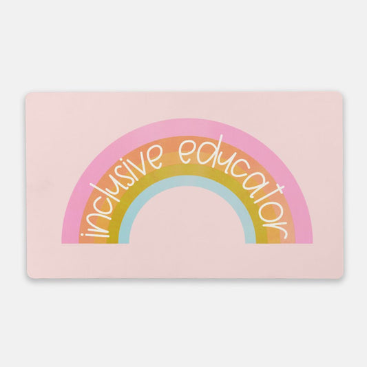Inclusive Educator Bright Rainbow Desk Mat (24 x 14)