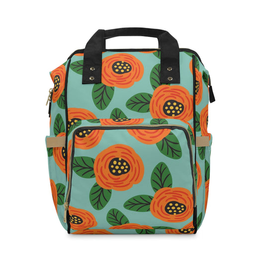 Orange Floral Backpack