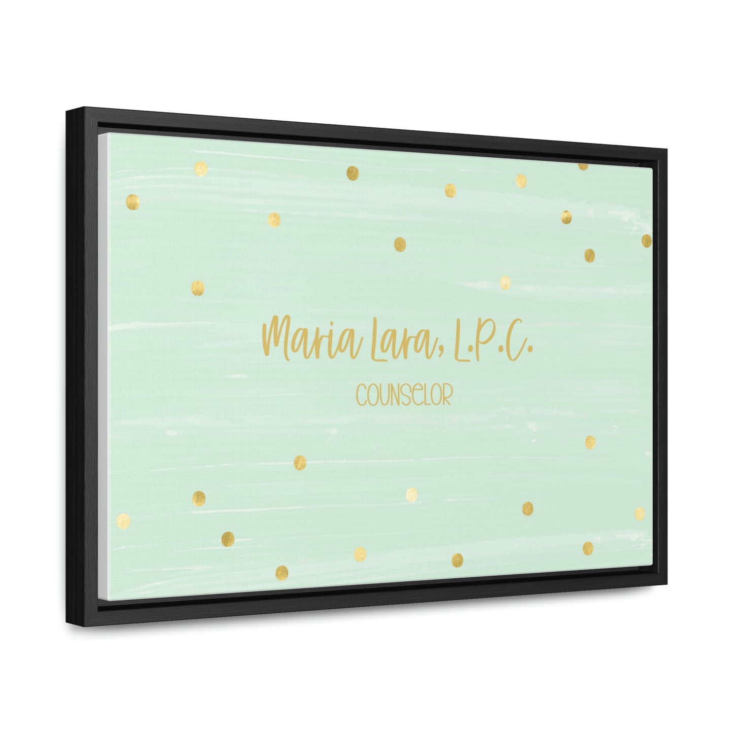 Mint + Gold Custom Framed Canvas (18 x 12 in)