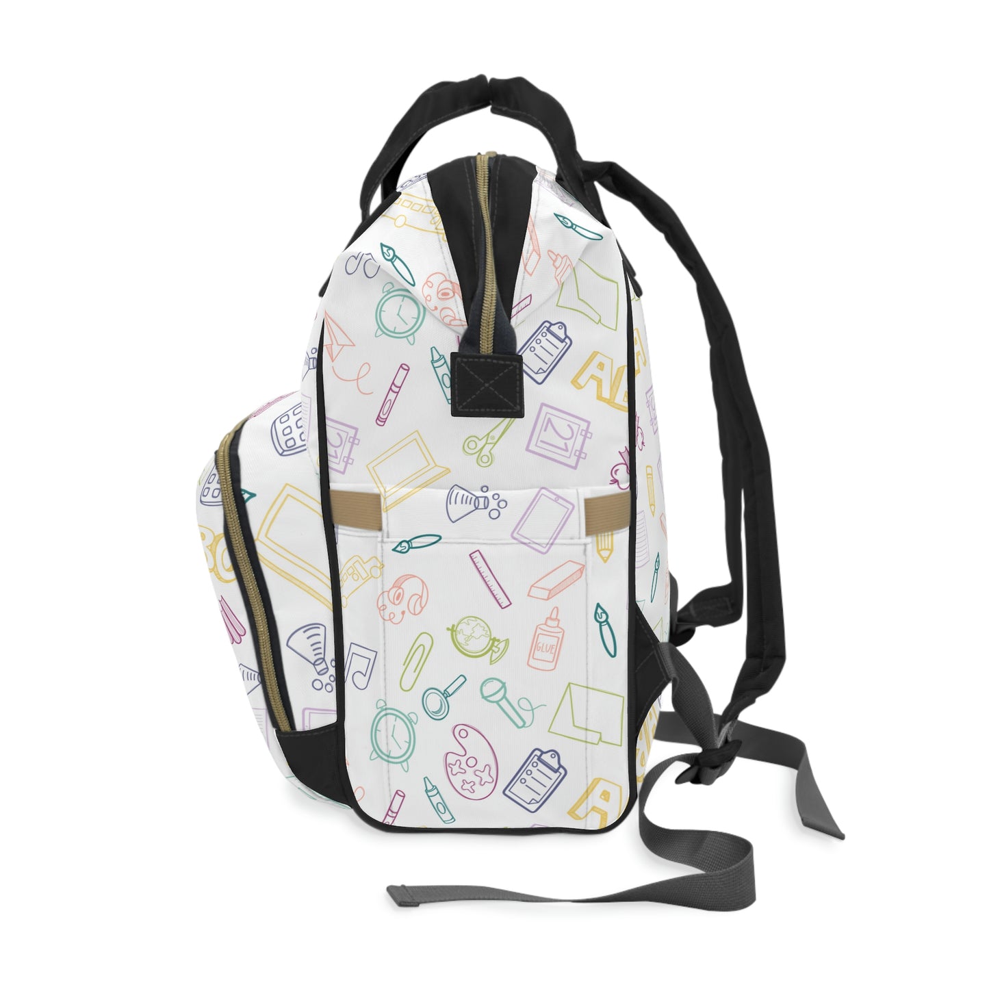 Muted Rainbow Elementary Doodles Backpack