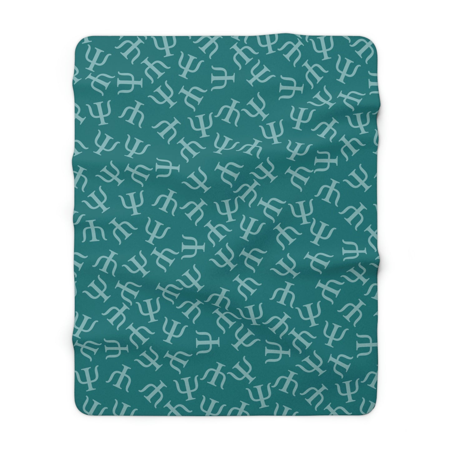 Teal Psych Symbol Sherpa Blanket