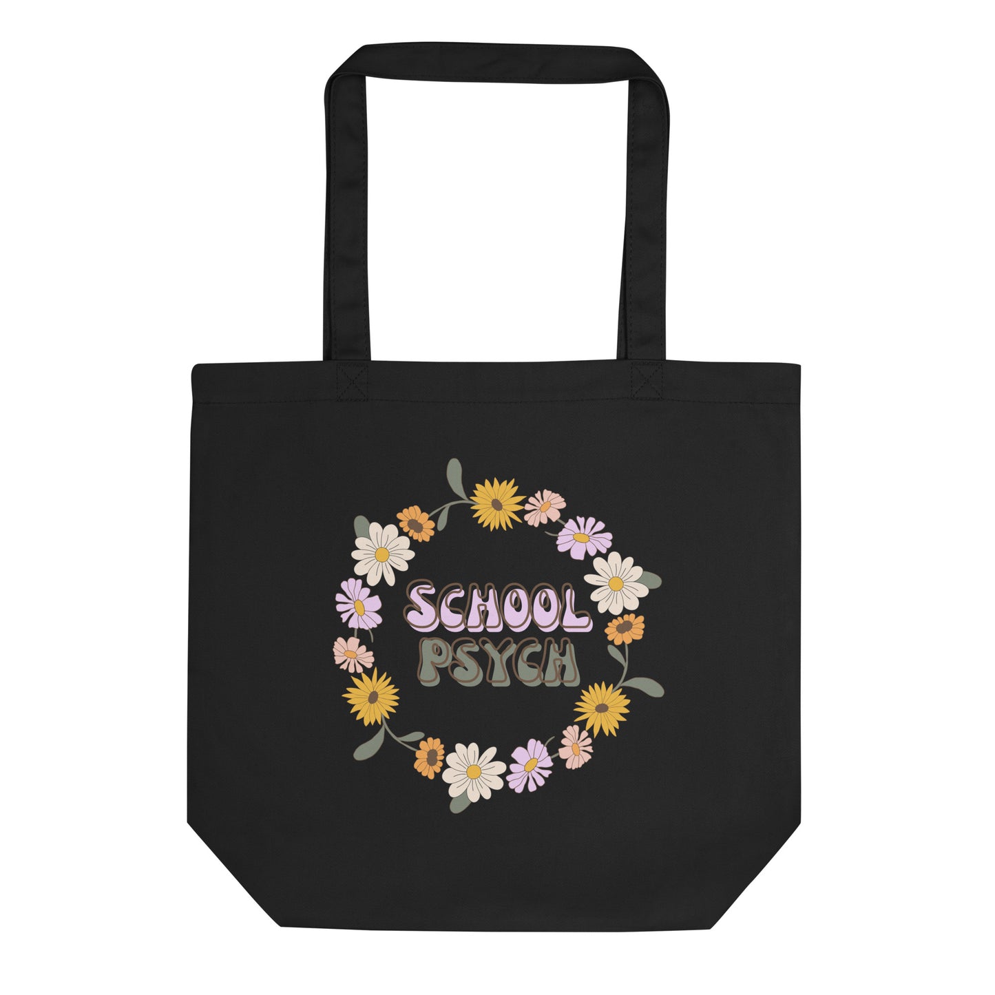 Customizable Floral Wreath Canvas Tote Bag