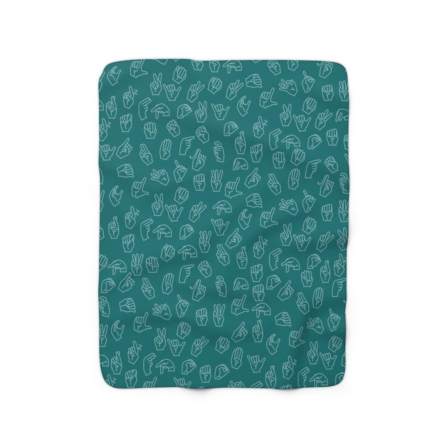 Teal ASL Sherpa Blanket