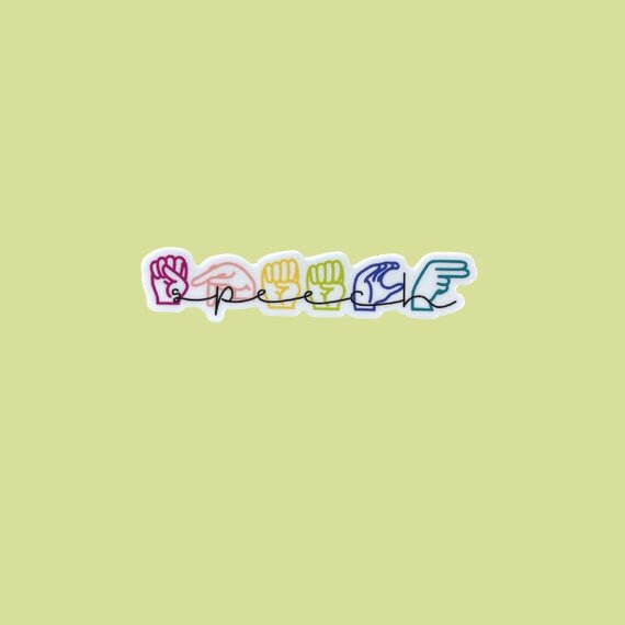 Asl Welcome Sticker Speech ASL Sticker – Play Therapy Creative