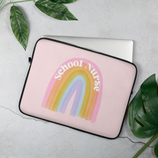 Bright Rainbow School Nurse Laptop Sleeve
