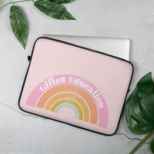 Bright Rainbow Gifted Education Laptop Sleeve