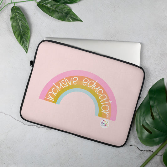 Bright Rainbow Inclusive Educator Laptop Sleeve
