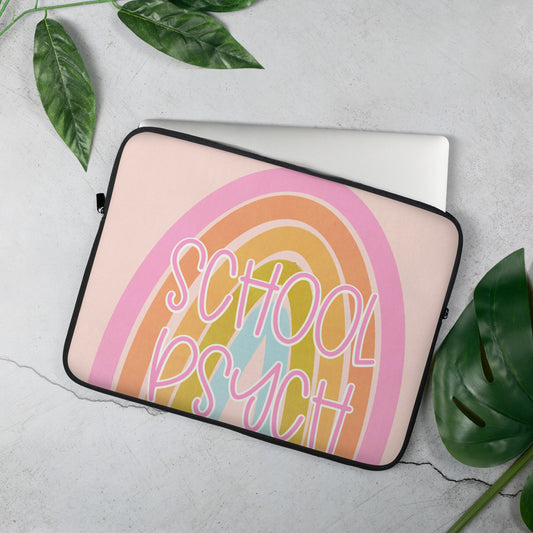 Bright Rainbow School Psych Laptop Sleeve