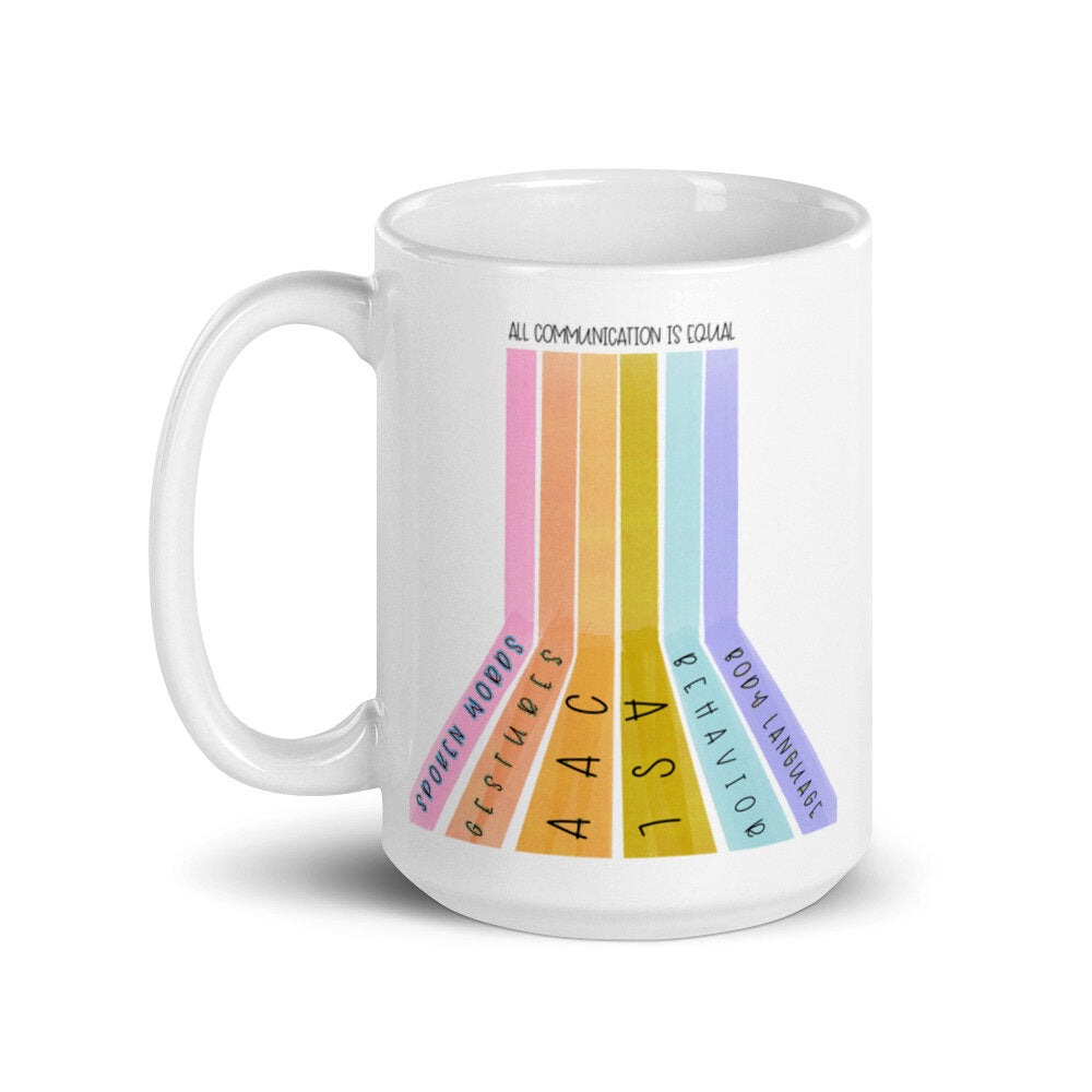 All Communication is Equal Rainbow Mug