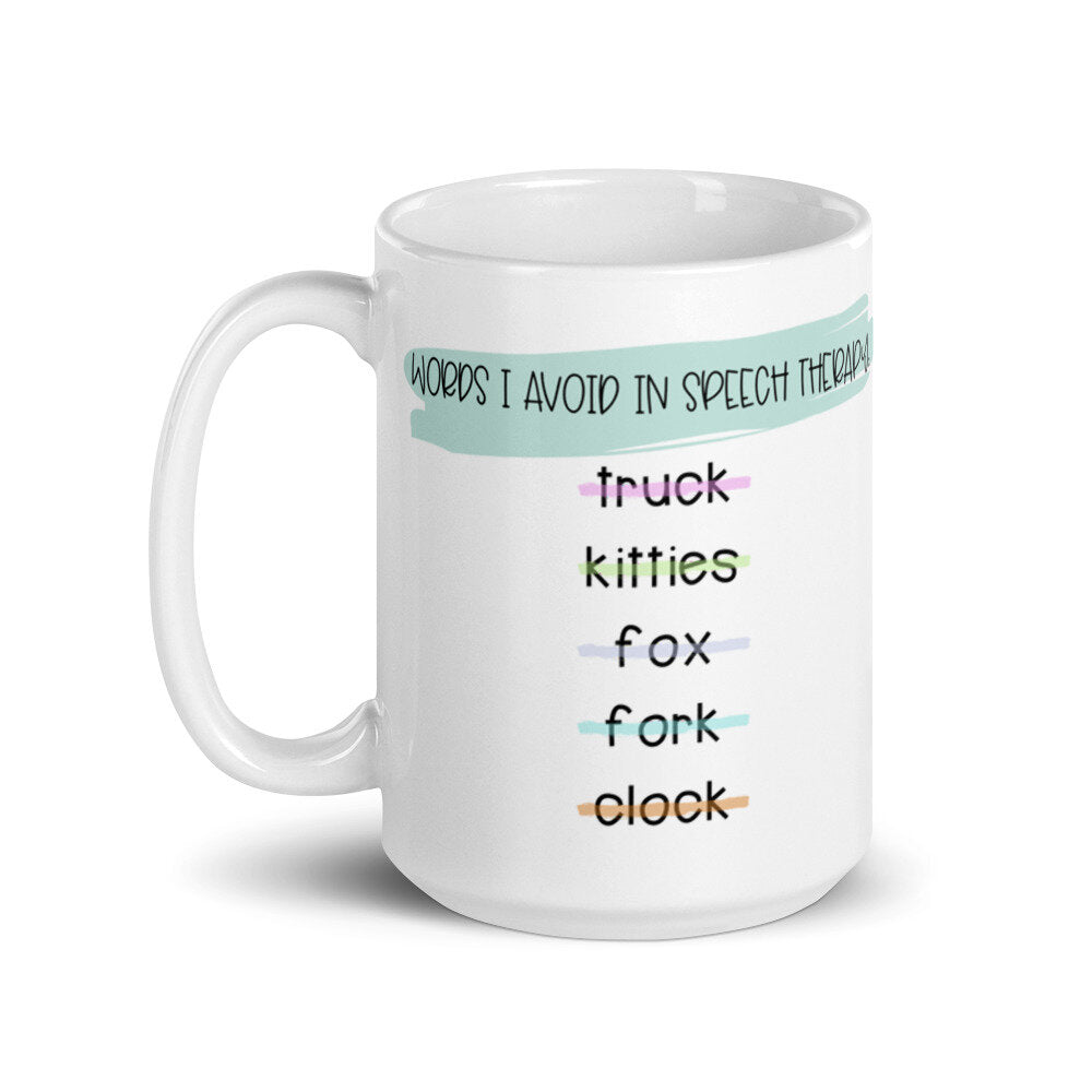 Words I Avoid in Speech Mug
