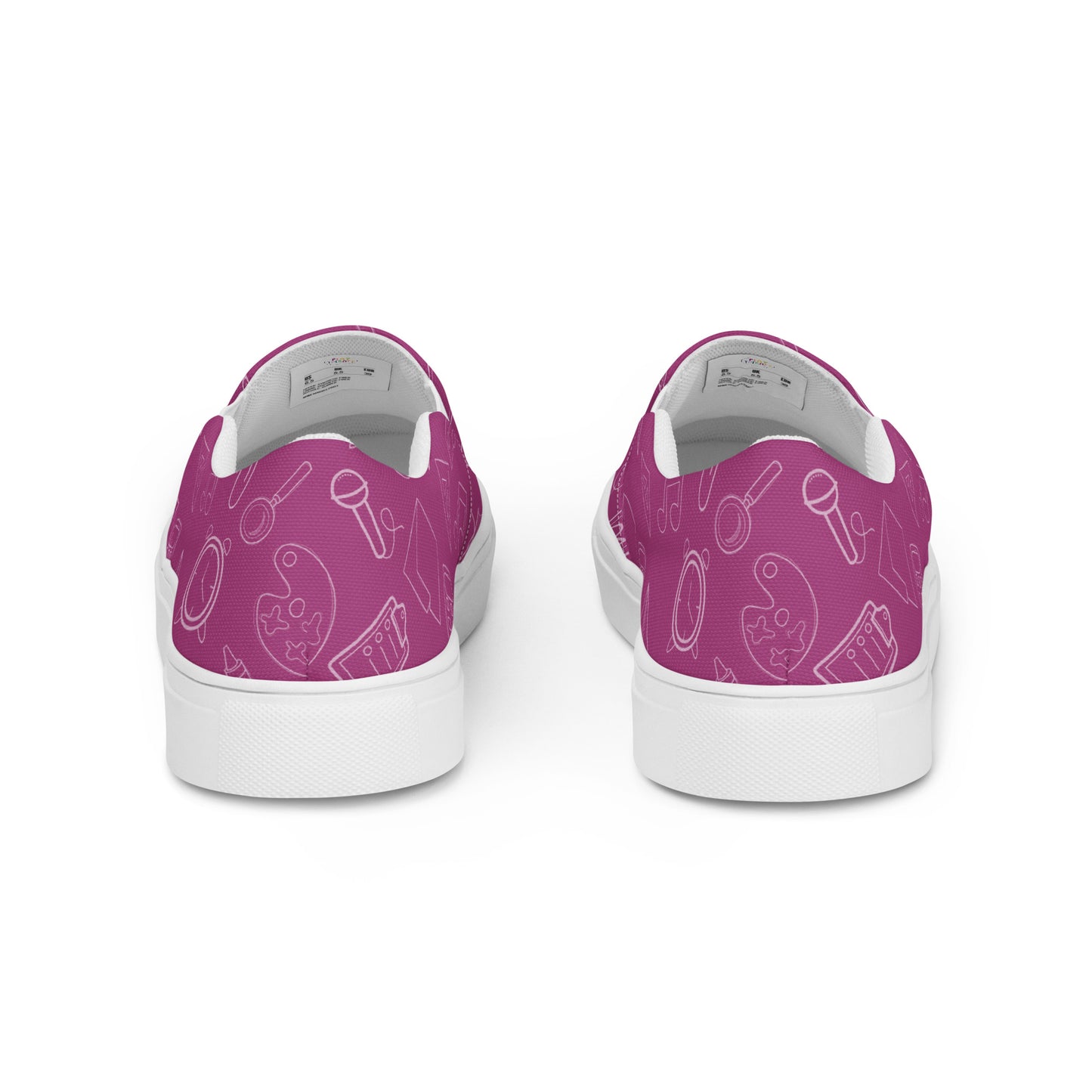 Magenta Elementary Doodles Slip-on Canvas Shoes (Women's Sizes)