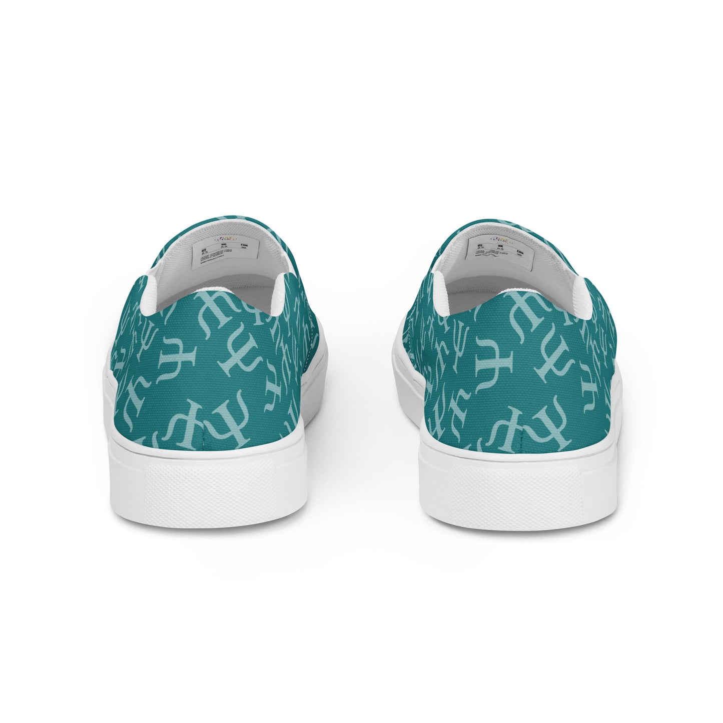 Teal Psych Symbol Slip-on Canvas Shoes (Women's Sizes)