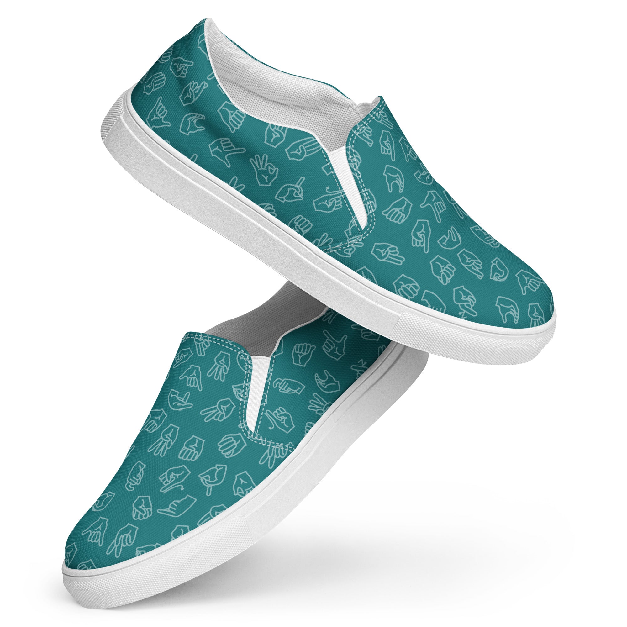 Fashion teal canvas shoes