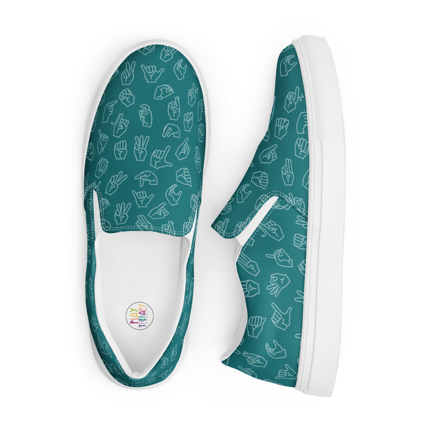 Teal ASL Slip-on Canvas Shoes (Women's Sizes)