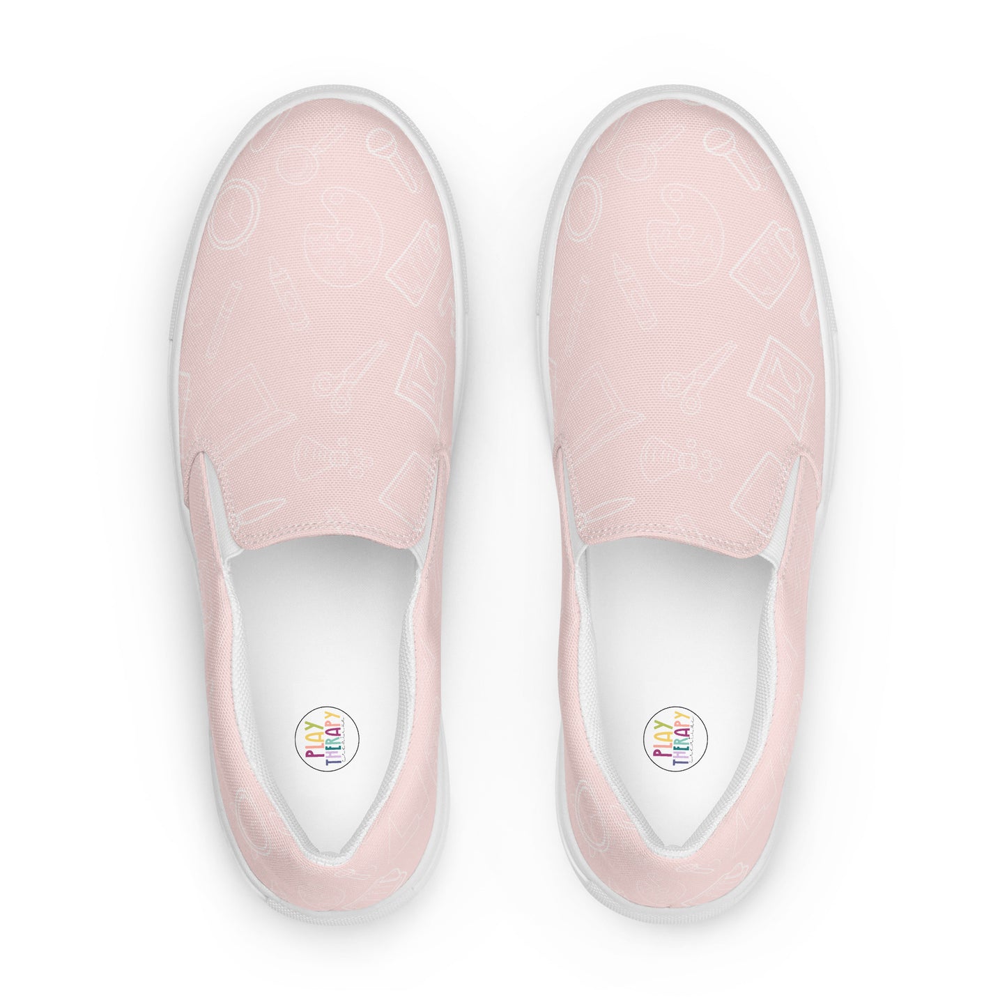 Pink Elementary Doodles Slip-on Canvas Shoes (Women's Sizes)